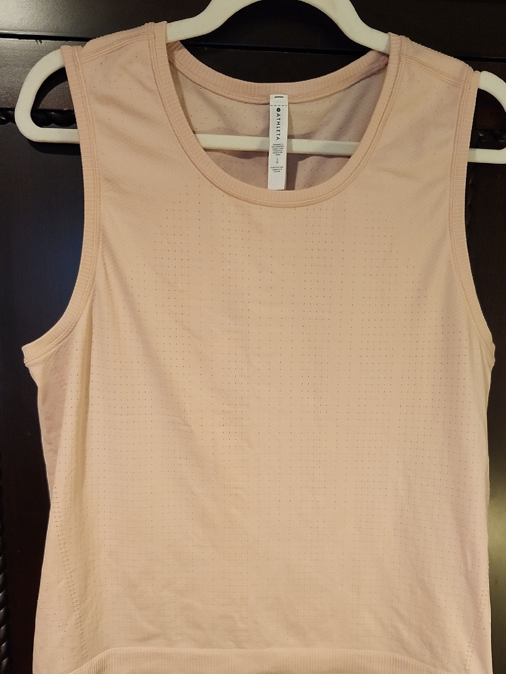 Athleta Pale Pink Perforated Workout Tank